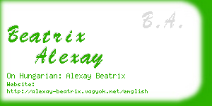 beatrix alexay business card